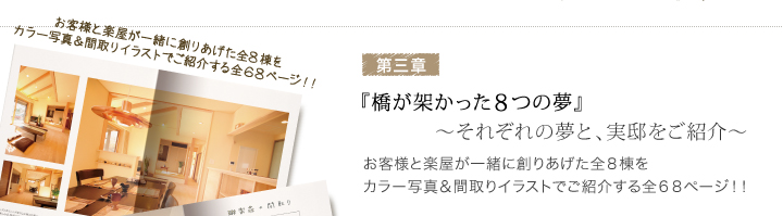 第三章　「橋が架かった8つの夢」～それぞれの夢と、実邸をご紹介～